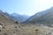 A mountain Alpine hut cabin in high Himalayas mountains, located to provide shelter to mountaineers, climbers and hikers. An