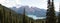 Mountain and alpine lake landscapes on a sunny day at the Garibaldi Lake Panorama Ridge with Black Tusk Peak in British Columbia,