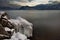 Mountain Altai. Sunset on lake Teletskoye.