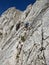 Mountain Altmann. Climb the south chimney to the summit. Mountaineering in the Alpstein area. Appenzell and Toggenburg