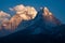 Mountain Ama Dablam (6814 m) at sunset. Himalayas. Nepal