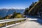 Mountain of asphalt road in Hehuan mountain, Taiwan, Asia.