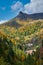 Mountain autumn landscape. Colibita, Romania. Nature.