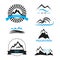 Mountain badge vector elements set. Logo concepts