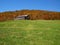 Mountain barn in autumn