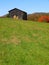 Mountain barn in autumn