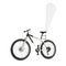 Mountain Bicycle with Blank Banner Promotion Feather Flag. 3d Rendering