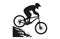 Mountain bicycle jump rider silhouette