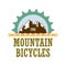 Mountain bicycles travel company logo