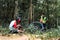 Mountain Bike Accident Cyclist Falls and Suffers Injury in Practice Activities Cycling Sports in Natural Park, Urgent Aid Required