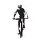 Mountain bike cycling, mtb, vector silhouette