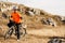 Mountain Bike cyclist riding Meadow track