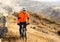 Mountain Bike cyclist riding Meadow track