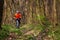 Mountain Bike cyclist riding single track