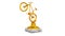 Mountain Bike Gold Trophy with Marble Base in Infinite Rotation