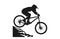 Mountain bike jump rider silhouette