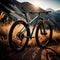 Mountain bike, off road bicycle sports extreme adventure hobby recreation in the outdoors