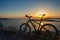 Mountain bike in the sunset