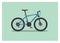 Mountain bike with tall seat. Simple flat illustration.