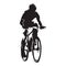 Mountain biker, cycling, isolated vector silhouette