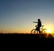 Mountain biker girl silhouette