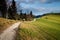 Mountain biker on rural road