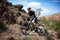 Mountain biker in wild desert