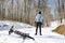 Mountain biker in the winter