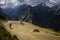 Mountain Bikers on an easy trail in the French Alps