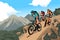 Mountain bikers in the mountain