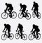Mountain bikers silhouette