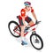 Mountain Biking Cyclist Bicyclist Athlete Summer Games Icon Set.