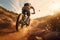 Mountain Biking Enthusiast Enjoying Summer Ride, AI Generative