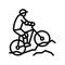 mountain biking line icon vector illustration