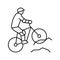 mountain biking line icon vector illustration