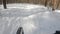 Mountain biking POV in winter action footage