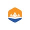 Mountain book vector logo design template.