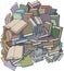 A mountain of books