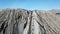 Mountain Bromo active volcano crater in East Jawa, Indonesia. Top view from drone fly. 4K footage