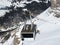 The mountain cable car Col du Pillon - Cabane - Scex Rouge Glacier 3000 cableway or Aerial ropeway ride / Aerial tramway