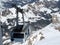 The mountain cable car Col du Pillon - Cabane - Scex Rouge Glacier 3000 cableway or Aerial ropeway ride / Aerial tramway