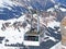 The mountain cable car Col du Pillon - Cabane - Scex Rouge Glacier 3000 cableway or Aerial ropeway ride / Aerial tramway