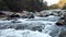 Mountain Cascade Waterfall Wild Tropical Stream splash foam on Rocks in Rainforest