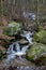 Mountain Cascading Waterfall in a Boulder Field