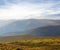 Mountain chains at the sunset