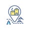 Mountain chalet rental RGB color icon