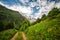 Mountain Cheget and snow-capped peaks of Mount Donguzorun