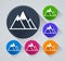 Mountain circle icons with shadow