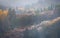 Mountain cliffs, caught in evening mist, Wasatch mountains, Utah