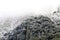 Mountain cliffs at snowline in Sequoia National Park